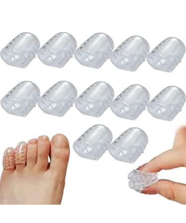 Silicone Anti-Friction Toe Protector 12Pcs Gel Toe Protectors Breathable Toe Covers Little Toe and Big Toe Protectors Caps Guards Toe Sleeves for Corns Blisters (12Pcs)