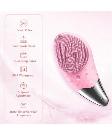 KORSMALL Silicone Facial Cleansing Brush Electric Face Brush 6-Speed IPX7 Waterproof Silicone Face Scrubbers Anti-Aging Skin Cleanser for Skin Care and Exfoliation Deep Cleansing Massaging (Pink) - Buy Online on GoSupps.com