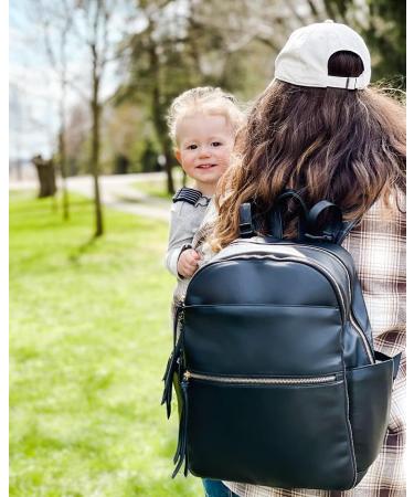 MISS FONG Leather Baby Changing Bag with Mat - Black - Buy Online on GoSupps.com