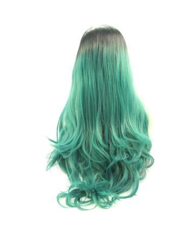 Xingyu Pine Green Ombre Heat Resistant Synthetic Lace Front Wig - Soft Long 24 Wig for Women & Drag Queen Parties - Buy Online on GoSupps.com