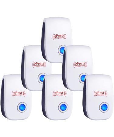 Ultrasonic Pest Repeller,Ultrasonic Vermin Repeller of 6 Pack,Indoor Plug in Electronic Pest Repellent for Mice, Cockroach, Spider, Ant, Mosquito, Bug, Insect