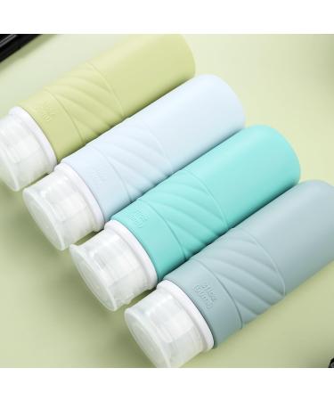 Gemice 90ml Silicone Travel Bottles Set - Leak-Proof BPA-Free Cosmetic Containers for Lotion & Shower Gel - 4 Pack International Shipping - Buy Online on GoSupps.com