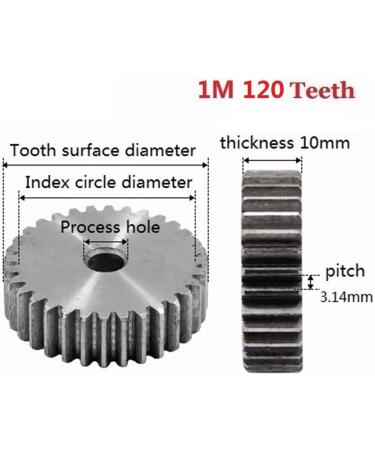 YULIXIA Premium 1m 120 Teeth Spur Gear - 45 Steel Pinion for Precision Engineering - Buy Online on GoSupps.com