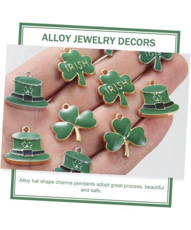 EXCEART Earrings 20 pcs Shamrock Ornament Novel Four- Shape Keychain Sequins Bead Alloy Making Home Green - Buy Online on GoSupps.com