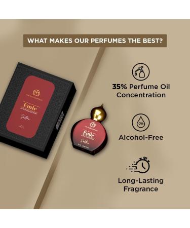 100% Alcohol-Free Attar Perfume For Men Sultan Emir Collection | Premium Long Lasting Sandalwood Liquid Fragrance | 35% Highly Concentrated Perfume Oil 12 Ml - Buy Online on GoSupps.com
