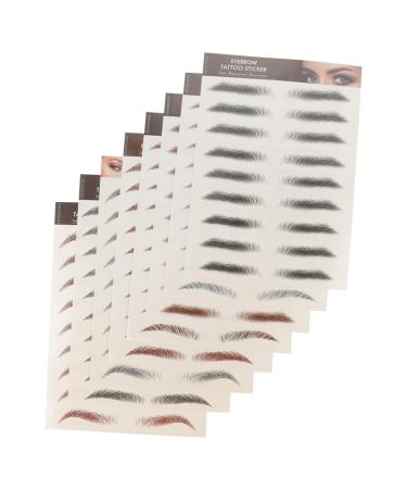 Healvian 8pcs Imitation Eco Eyebrow Sticker Makeup Stickers Natural Eyebrow Stickers Hair- Transfer Stickers