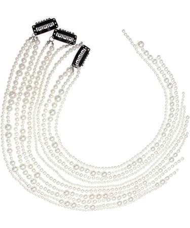 FRCOLOR Set of 2 Hair Clips with Pearl Tassel Pearl Crown Long Hair Clip Chain with Pearls Pearl Tassel Pearls Tiara Hair Clips for Women Faux Pearls White Imitation Pearls Miss Long Pearl - Buy Online on GoSupps.com