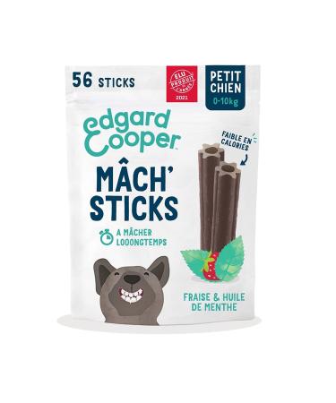 Edgard Cooper Dog Treats (Mint & Strawberry 7 Sticks x 8) Small One Per Day Low Calorie Long Lasting Effective Chew Fresh Breath