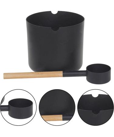 Aluminum Sauna Bucket 7L Aluminum Bucket Large With Spoon Aluminum Sauna Barrel Black Sauna Bucket Handmade Sauna Bucket Sauna Spa Accessory - Buy Online on GoSupps.com