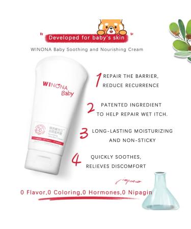 WINONA Baby Eczema Cream with Portulaca Oleracea Extract and Calendula - Relief for Dry, Acne, Itchy Skin on Face, Hands, and Body - Paraben-Free - 100g (3.53 oz) - Buy Online on GoSupps.com