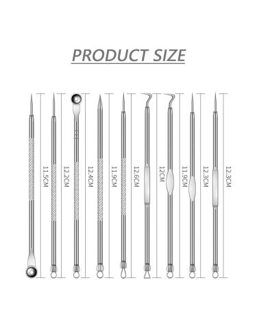 9-Piece Blackhead Remover Comedone Squeezer Set | Stainless Steel Pimple Popper Tools Kit for All Skin Types | Acne & Blackhead Extractor with Storage Box - Buy Online on GoSupps.com