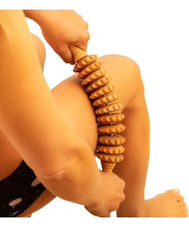 Tuuli Anti Cellulite Massage Set - Wooden Massager Roller & Gua Sha Tool for Effective Maderotherapy | International Shipping Available - Buy Online on GoSupps.com