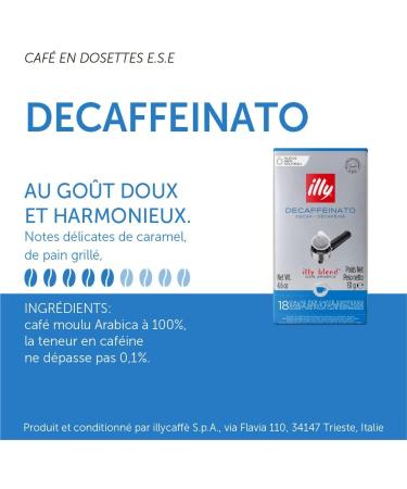 illycaffe illy Individually Wrapped Decaffeinated Coffee Servings 18-Count 131 g (Pack of 2) 18 Count (Pack of 2) - Buy Online on GoSupps.com