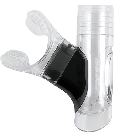 Cressi Adult Semi-Dry Snorkel for Scuba Diving, Snorkeling, and Freediving | Quick-Release Snorkel Keeper, Purge Valve | Tao Design Italy | Clear/Black - Buy Online on GoSupps.com