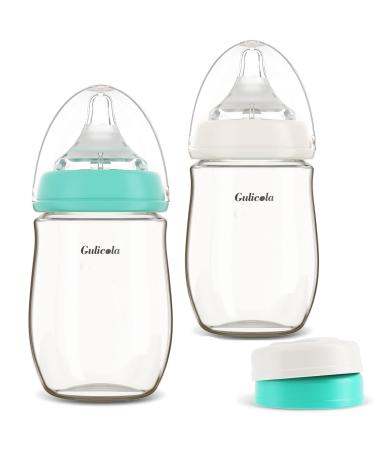 Gulicola Glass Breastmilk Storage Bottles, Wide Neck Breastmilk Collection  Bottles, 5 oz, 4 Pack - White