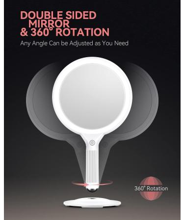 NICARE Makeup Mirror with Lights | 1X/5X Magnifying | 3 Colors LED | 360 Rotation | Magnetic Base | Travel Cosmetic Mirror - Buy Online on GoSupps.com