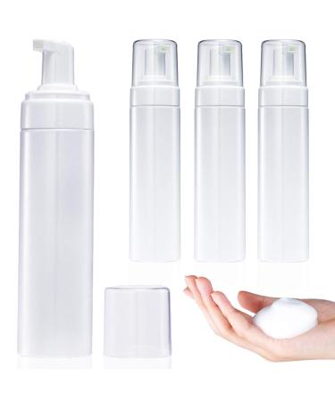 Foam Pump Bottle 8.5oz/250ml White Empty Foam Dispenser Bottle Travel Foaming Hand Soap Bottle Large Refillable Foaming Bottle for Shampoo Cleaning Traveling (4 Pack) B.250ML(8.5OZ),4Pack
