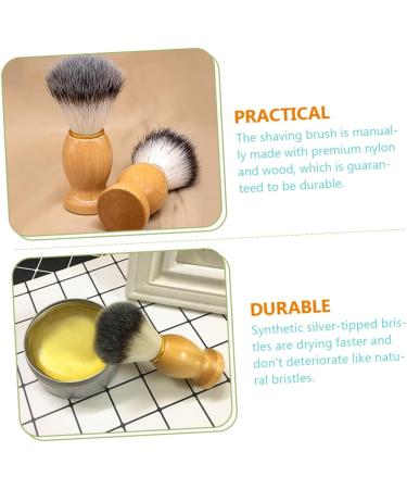 Fomiyes Cream-Colored Handmade Soap Brush - 2 Pieces | Vegan Men's Shaving & Travel Care - Buy Online on GoSupps.com