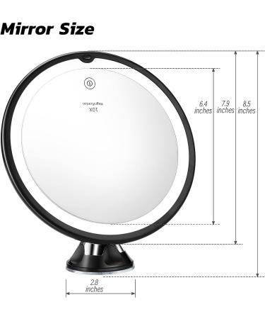 10x Lighted Magnifying Makeup Mirror with Suction Cups - Easy Install, 360 Swivel Joint - Buy Online on GoSupps.com