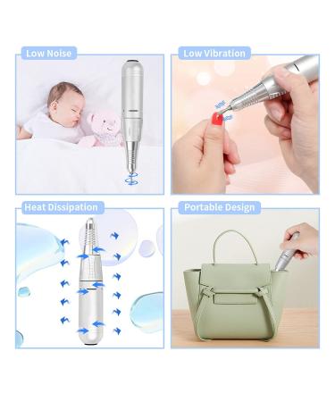 Professional 35000 RPM Portable Electric Nail Drill Machine Kit for Manicure and Pedicure | Includes Sanding Bands for Acrylic Gel Nails - 1 Count - Buy Online on GoSupps.com