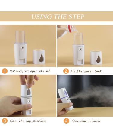 Nano Facial Mister Portable Mist Sprayer with Mirror | USB Rechargeable | White - Buy Online on GoSupps.com