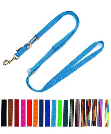 Dog leash double leash adjustable 2m / 2.40m / 2.80m / 3.50m / 5m large dogs 20mm/25mm (turquoise 20mm 5m) turquoise 20mm 5m