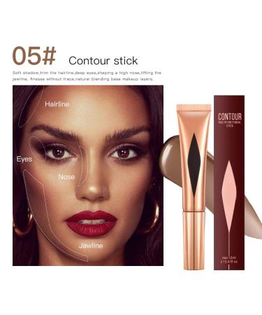 Bronzer & Contour Stick with Cushion Applicator - Natural Matte Finish, Lightweight & Blendable Cream Contour - Liquid Contour Set (01 Blush, 03 Highlighters, 05 Contour Shades) - Buy Online on GoSupps.com