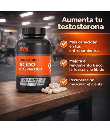  Mega Plus MEGA PLUS D-ASPARTIC ACID - Dietary supplement based on aspartic acid - 120 Capsules - Buy Online on GoSupps.com