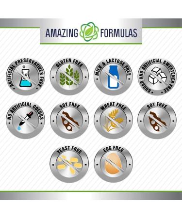 Amazing Formulas Ashwagandha Root with Black Pepper Extract Supplement | 2100 Mg Per Serving Extra Strength | 120 Veggie Capsules | Non-GMO | Gluten-Free | Made in USA Unflavored 1 Count (Pack of 1) - Buy Online on GoSupps.com