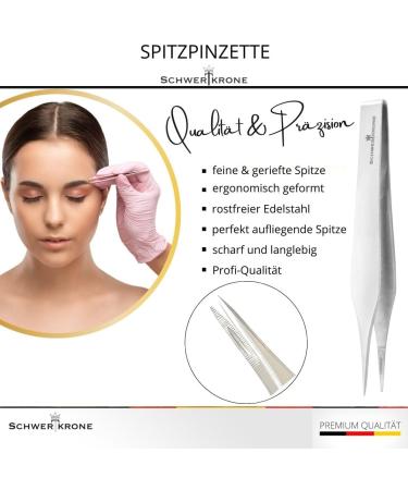 Sword Crown Pointed Tweezers - Stainless Steel Serrated Splinter & Tick Remover - Buy Online on GoSupps.com