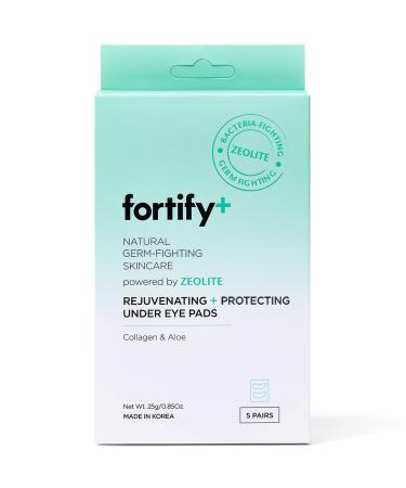 Fortify Natural Germ-Fighting Skincare - Firming Under Eye Pads - Moisturizing & Anti Aging | Rejuvenates + Protects Skin | Clean Beauty | Made in Korea - 5 Pairs