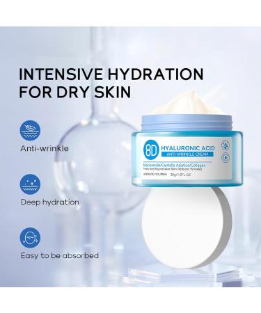 8D Hyaluronic Acid Moisturizer - Anti-Wrinkle Cream for Firming & Hydration - Long-Lasting Face Moisturizer for Men & Women - Buy Online on GoSupps.com