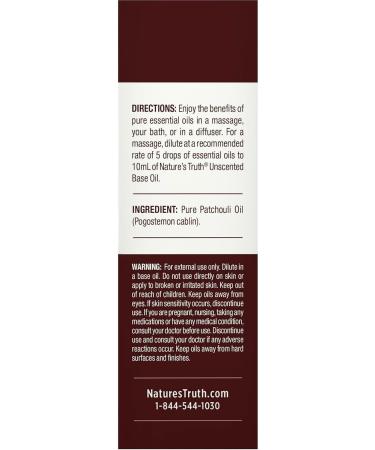 Nature's Truth Aromatherapy Essential Oil Patchouli Dark - .5 oz - Buy Online on GoSupps.com