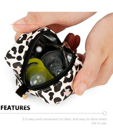 Toddmomy Leopard Print Leather Pacifier Holder Case | Stylish Storage for Toddlers & Small Children | Perfect for Diaper Bags & Strollers - Buy Online on GoSupps.com
