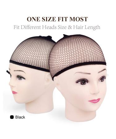 MORGLES 6pcs Black Mesh Net Wig Caps - Weaving Hair Net for Close End Fishnet Wig Cap - Buy Online on GoSupps.com