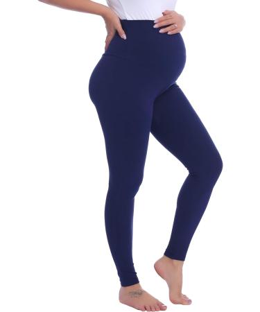 Amorbella Maternity Leggings XL Navy Blue - Over Bump Cotton Yoga Pajama Pants - Buy Online on GoSupps.com