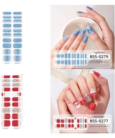 Christmas Gel Nail Stickers Full Wraps For Women And Girls Uv/Led Lamp Required Long Lasting And Easy To Apply Bss0276 - Buy Online on GoSupps.com