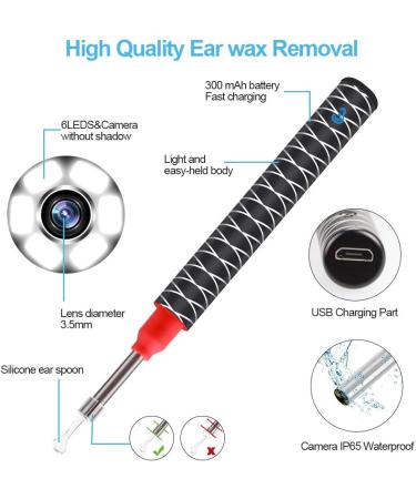 1080P HD Earwax Removal Tool | Waterproof | Easy to Use | 3.5mm Ear Camera with 6 LED Lights | For iOS & Android | Kids & Adults - Buy Online on GoSupps.com