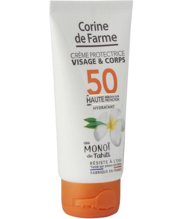 Corine de Farme - Cr me Protectrice Visage & Corps SPF50 - Haute Protection UVA & UVB - au Mono de Tahiti - R siste l'Eau - Fabriqu en France - 50ml Cr me protectrice Visage et Corps SPF50 50 ml (Lot de 1) - Buy Online on GoSupps.com