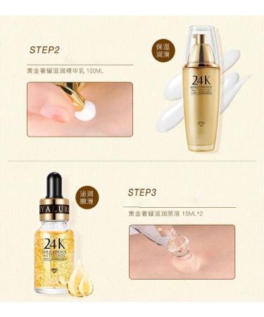 women facial kit face moisturizing 24K gold glowing whitening anti-aging skin care gold set (new) - Buy Online on GoSupps.com