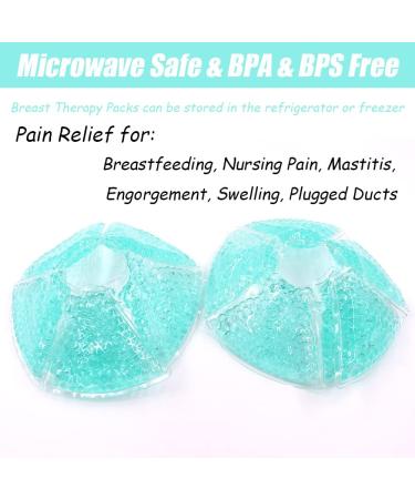 Breast Therapy Gel Pads - Hot Cold Breastfeeding Relief - Boost Milk Let-Down - 2 Count (Teal) - Buy Online on GoSupps.com