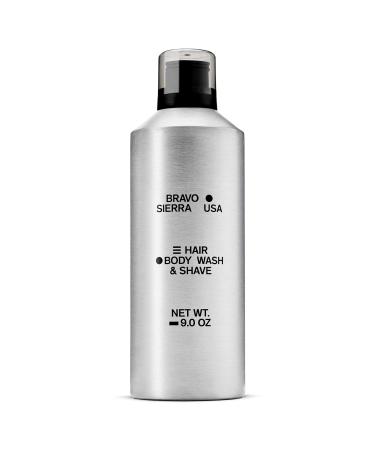4-in-1, Body & Face Wash, Shampoo, and Shave Gel by Bravo Sierra - 9 oz, White Vetiver and Cedarwood - Rich, Dense and Creamy Lather for a Smooth Gentle Application - SLS/SLES Free Formula