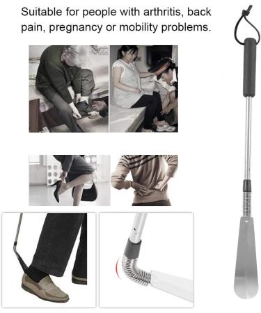Long Handled Shoe Horn (16.3 Inch) - Metal Shoehorn for Men, Women, Kids - Extended Reach Assist for Seniors, Disabled - Dressing Aid, Sock Remover - Buy Online on GoSupps.com