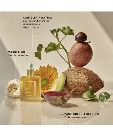 Evereden Golden Belly Serum 1.7 fl oz | Clean Body Care for Pregnancy & Postpartum | Natural Plant-Based Maternity Skincare | Non-Toxic Belly Oil - Buy Online on GoSupps.com