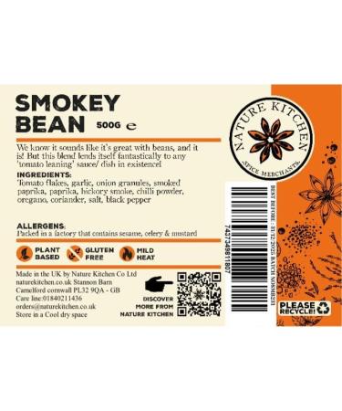 Nature Kitchen Smokey Bean Seasoning (Mild) 500g - Gluten-Free Vegan Cooking Blend for Marinades, Sauces, and Grilling - Buy Online on GoSupps.com