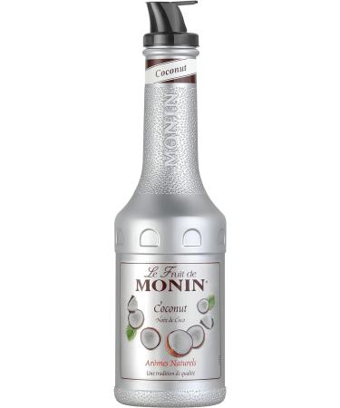 Monin Coconut Puree 1L - Pack of 2 with World Food Shop Scoop | Natural Coconut Flavour for Cocktails Smoothies and Culinary Creations - Buy Online on GoSupps.com