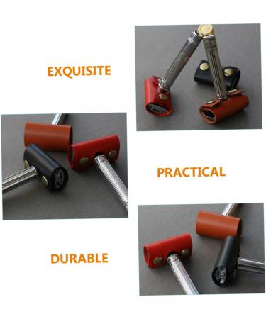 Plafope Leather Razor Storage Case - 2-Piece Protective Shell for Smooth Razor | Durable Brown 8.5x4.5cm - Buy Online on GoSupps.com