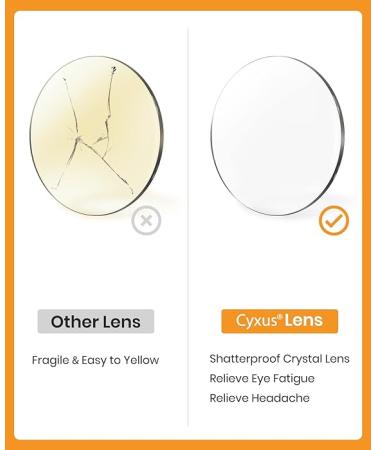 Cyxus Round Blue Light Glasses for Men Women Wire Frame - 22 - Oval Black Gold Frame - Clear Lens - Buy Online on GoSupps.com