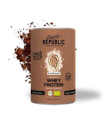 Harvest Republic HARVEST REPUBLIC Organic Whey Protein Powder with Chocolate Flavor | No Added Sugar | 350g Organic Whey Protein Powder | Whey Protein for Muscle Development |