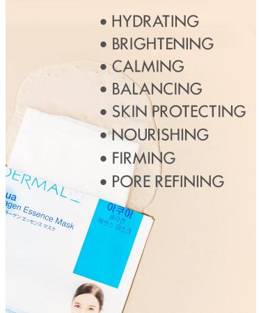 Dermal 16 Combo Pack Collagen Essence Facial Mask Sheet - 16 Count Set for Glowing Skin - Korean Masks for Women and Men - Buy Online on GoSupps.com